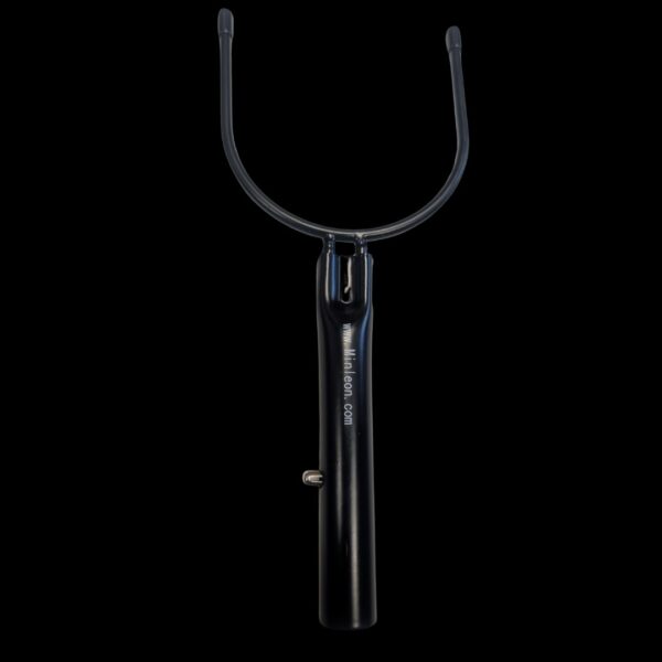 Black fishing pole hook with handle