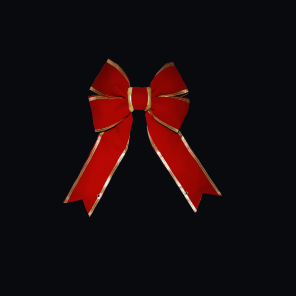 Red Velvet Bow with Gold Trim 18"